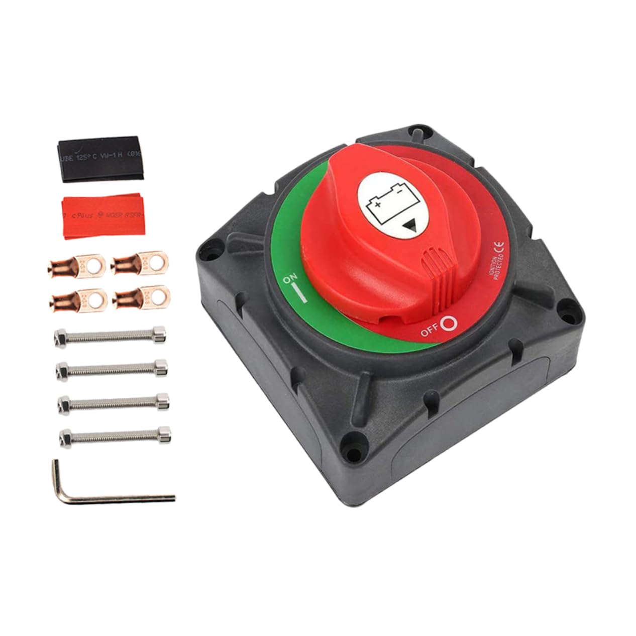 GRIRIW Battery Disconnect Switch for Boats Rvs Cars 600a Brass Plastic Rv Power Cut