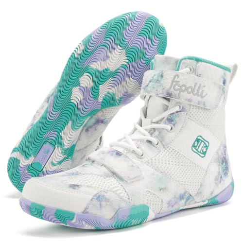 ZHENSI Zapatillas Boxeo Hombre Botas De Lucha Libre Sentadillas De Caña Media Transpirables Antideslizantes para Entrenamiento con Pesas Y Entrenamiento Cruzado