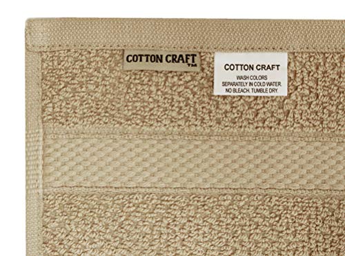 Cotton Craft Popcorn Towel Set 10 Pc - 100% Cotton 600 Gsm - Premium Luxury Rice Weave - 2 Large Bath Towels 4 Hand Towels 4 Wash Cloths - Soft Absorbent Everyday Hotel Spa Shower Pool Dorm - Linen #TOP2
