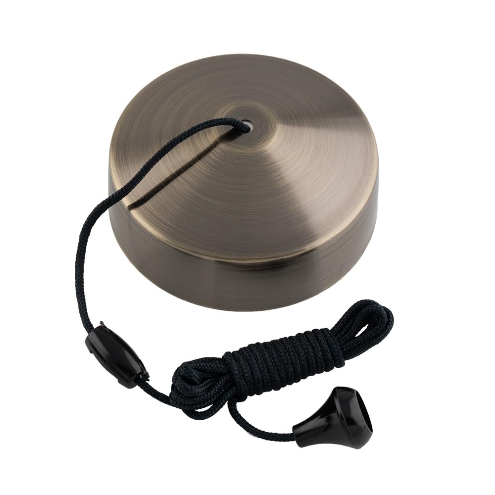 Kooples Hardware 10Amp 2 Way Pull Cord Switch Ceiling Mounted Light Control (Antique Brass)