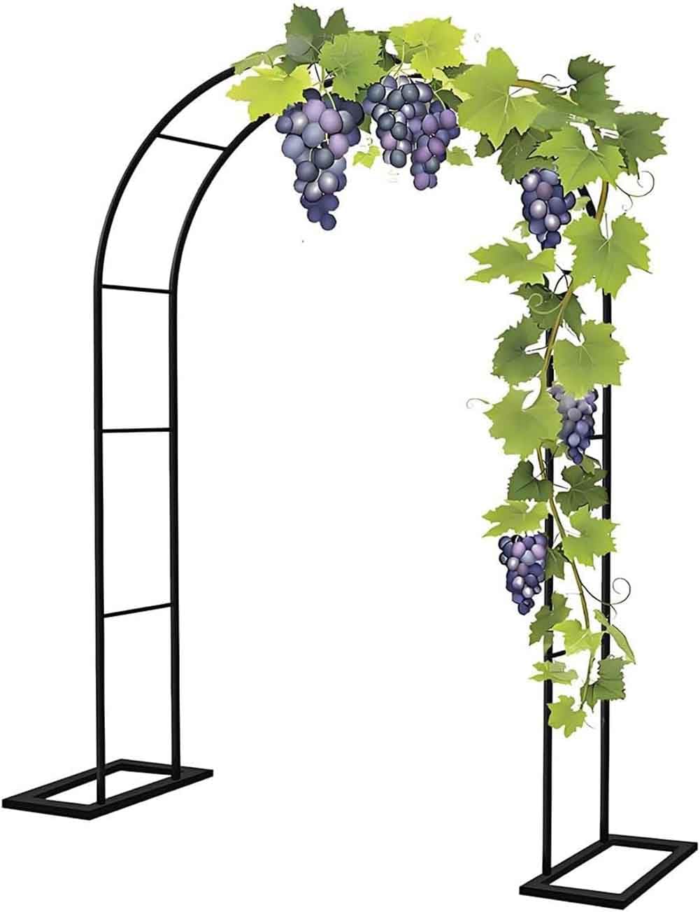 Szeroki metalowy łuk ogrodowy, krata, 120 cm, 140 cm, 240 cm, elegancka pergola na wesela, imprezy, dekoracja wewnątrz i na zewnątrz, czarna rama, 2,4 m x 2,2 m podparcie łuku