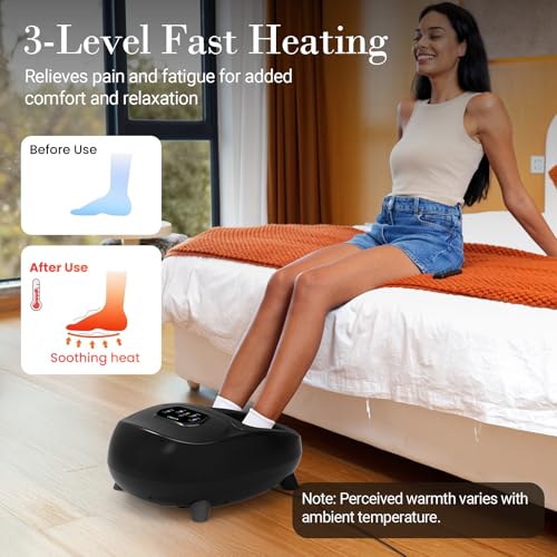 Image of CuPiLo Foot Massager with Heat, FSA Eligible HSA Upgraded Full Foot Shiatsu Massage for Neuropathy, Remote Control Multi-Level Settings, Feet Massager for Plantar Fasciitis, Birthday Gifts for Women