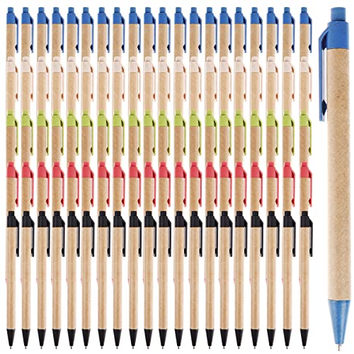 PIAOPIAONIU 100 Pcs Eco Friendly Pens Recycled Writing Ballpoint Pens