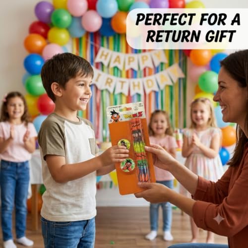 Image of Dragon Ball Z 11 pcs Stationery Set Pencils, Eraser, Sharpener | Study Kit for Boys & Girls | School Gift Set | Return Gift