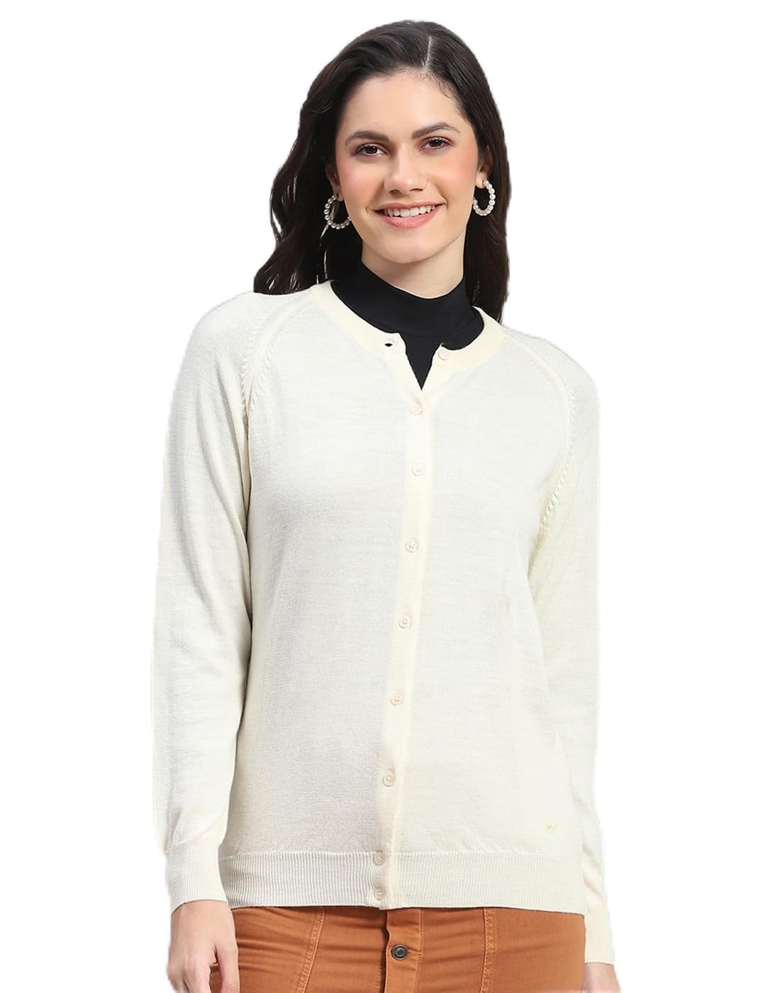 Shell Solid Round Neck Sweater Beige |Winter Sweater for Women | Warm Winter wear for Women's-image-7