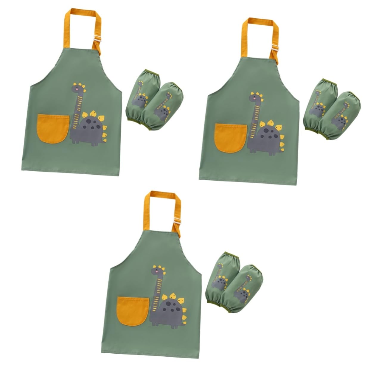 Toyvian 3 Set Di Grembiuli Per Bambini Design Verde Per Bambini Per Dipingere Per Studenti Per Dipingere Per Neonati Facili Da Pulire.