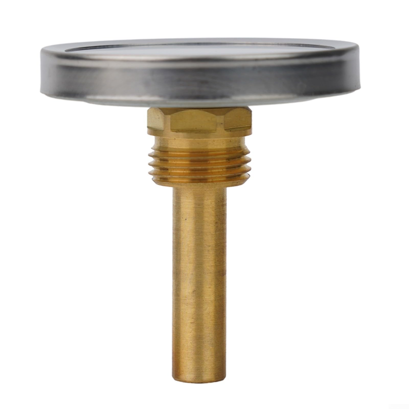 Termometro bimetallico in acciaio inox quadrante 0-120 ° C 63 mm con manicotto ad immersione in ottone da 1/2 pollice per misurazione della temperatura dell'acqua Caldaie per riscaldamento