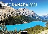  360° Kanada Klappkalender 2021: Wandkalender mit Kalendarium zum Aufklappen (A4 quer, offen A3 hoch)