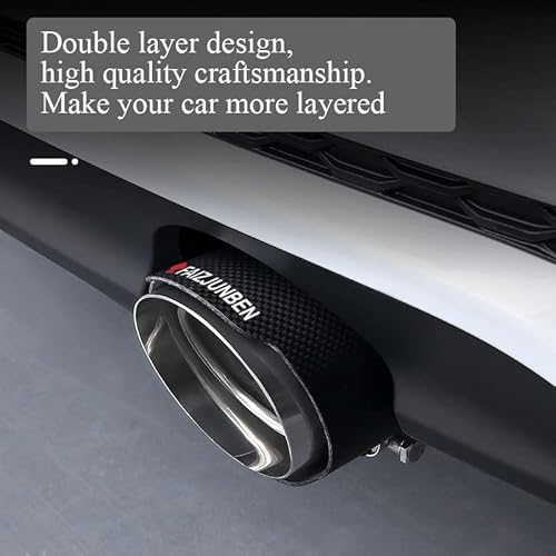 Faizjunben 3" Intake Matte Carbon Fiber And Stainless Steel Auto Tailpipe 4.0" Outlet Auto Carbon Fiber Exhaust Tip #TOP3