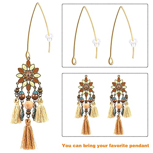 40Pcs Stainless Steel V-Shape Earring Hooks Hypoallergenic French Ear Wire Connectors And 40Pcs Clear Silicone Bullet Earring Backs For Diy Jewelry Making Handmade Decoration, 2 Sizes #TOP3