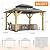 GARTOO 10' x 12' Outdoor Wooden Gazebo - Patio Hardtop Gazebo Permanent Wooden Pavilion with Galvanized Steel Double Roof, Cedar Wood Gazebos for Garden, Lawn, Poolside, Backyard Deck