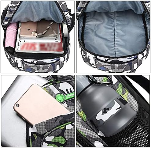FANDARE Camo Backpacks Unisex College Bag Casual Daypack High School Bag Teens Girl Boy Knapsack Outdoor Travel Laptop Rucksack Bookbag for Women Men Waterproof Polyester Blue