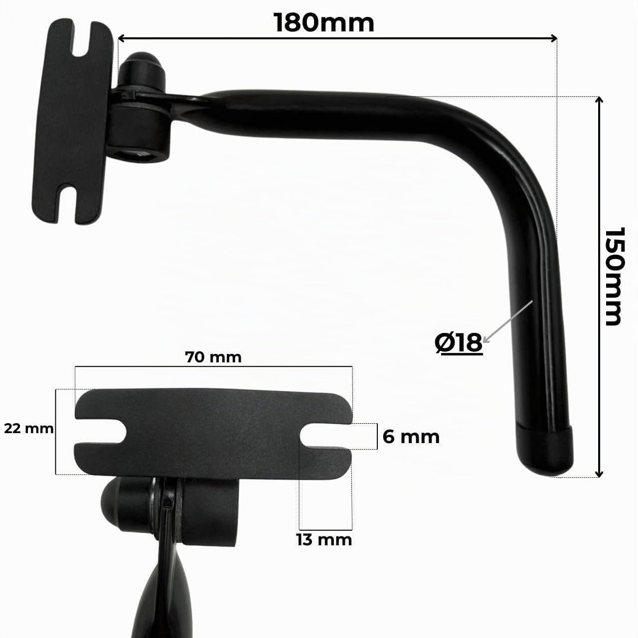 Specchietto retrovisore esterno per trattori ed escavatori, 285 x 150 mm, con supporto per specchietto