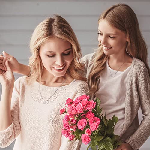 STORUP Mothers Daughter Necklace, Mom Daughter Necklaces Set for 2/3/4/5 Birthday Gifts, Circles Necklaces Jewelry for Mom From Daughters, Unique Gift for Women3