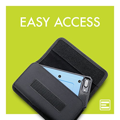 Evocel Urban Pouch Pro Tactical Carrier With Belt Loop & Holster (5.39 In X 2.79 In X 0.35 In) Compatible With Galaxy J3, Galaxy On5, Lg Aristo, Apple Iphone 6/7, Moto E4, & More, Black - Medium #TOP1