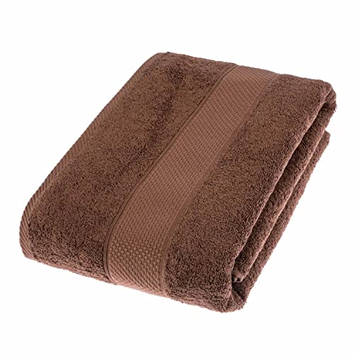 Homescapes Flauschiges Premium Frottee Badetuch ca. 100 x 150 cm aus 100% Reiner Baumwolle, Schokobraun – Ansicht 1