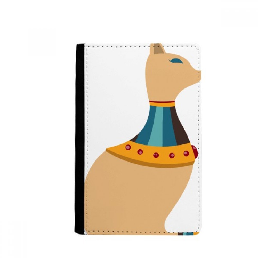 Egypt Cat Totem Illustration Pattern Passport Holder Notecase Burse Wallet Cover Card Purse