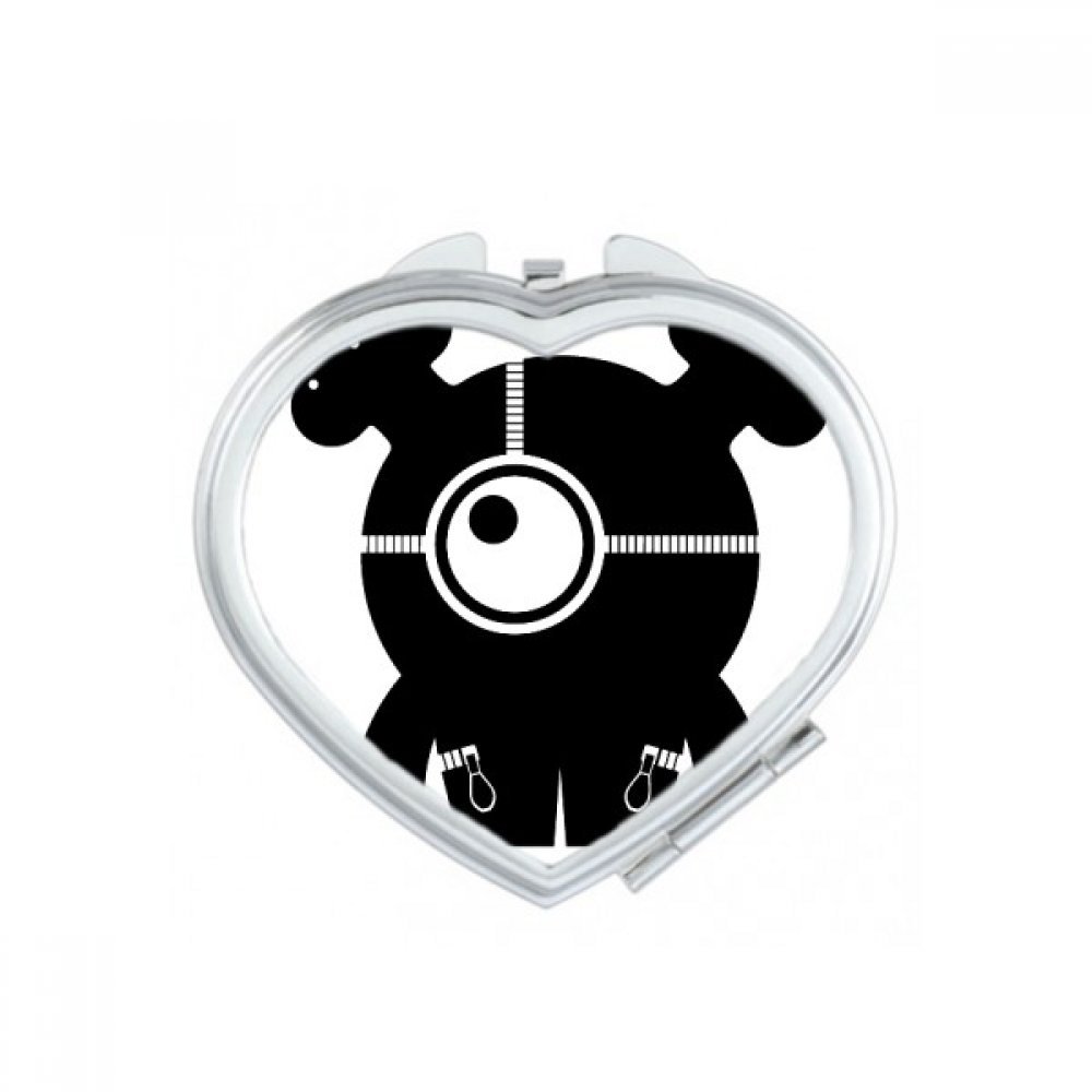 Miroir compact univers créature alien monstre coeur portable