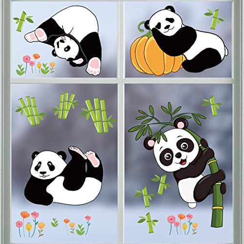 JM-Cartoon Panda Bamboo Forest Stickers Fenêtre Décoration Mural Stickers