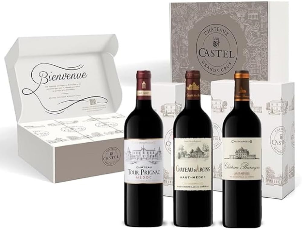 Geschenkbox - Rotwein - Coffret Crus Bourgeois Châteaux Castel : Château Barreyres - Château d'Arcins - Château Tour Prignac - 3x75cl