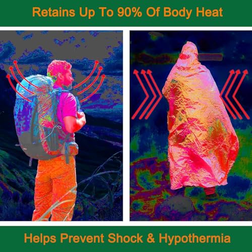 6 Pack Emergency Mylar Blankets,Emergency Survival Blanket Survival Gear & Camping Supplies,Insulating Reflective Foil Survival Blankets for Camping, Hiking, and Outdoor Rescue Kits - Image 5