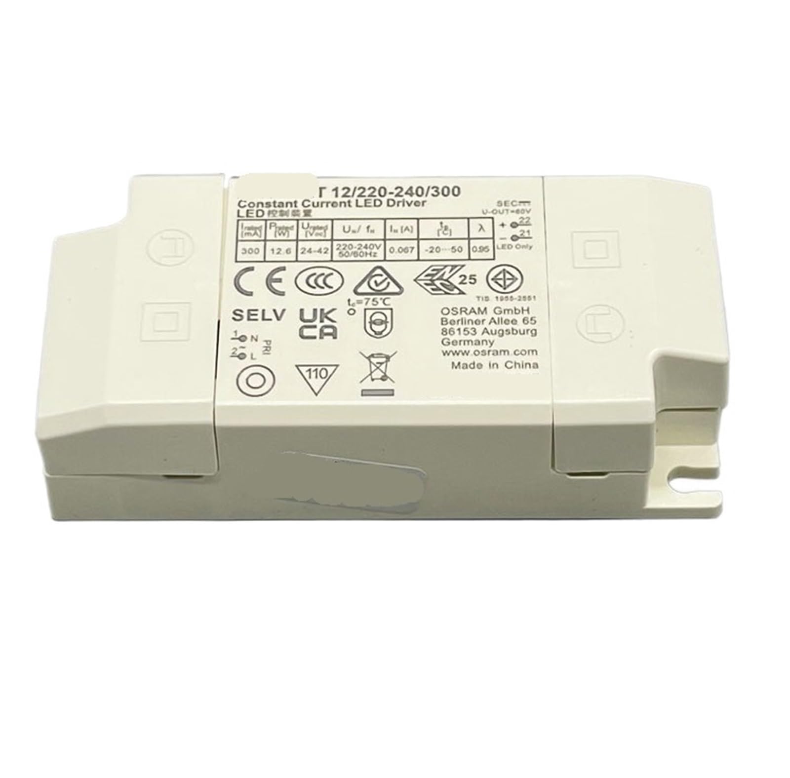 Driver LED 12W 300mA courant constant transformateur downlight