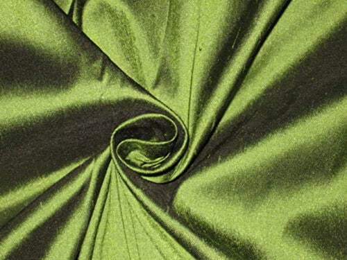 Tissu pure soie Dupioni vert chasseur 137 cm de haute couture pour robe