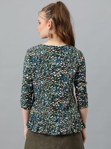 Image of KOTTY Women's Casual Regular Sleeves Printed Multicolor Top