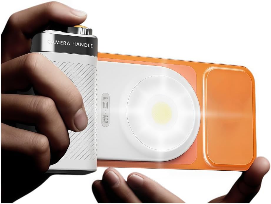 XUMIUZIY Magnetic Phone Camera Grip with Flash & Fill Light