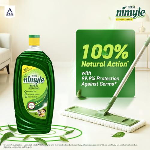 Image of Nimyle Eco friendly floor cleaner with Power of Neem for 99.9% anti bacterial protection - Herbal 1.8 L