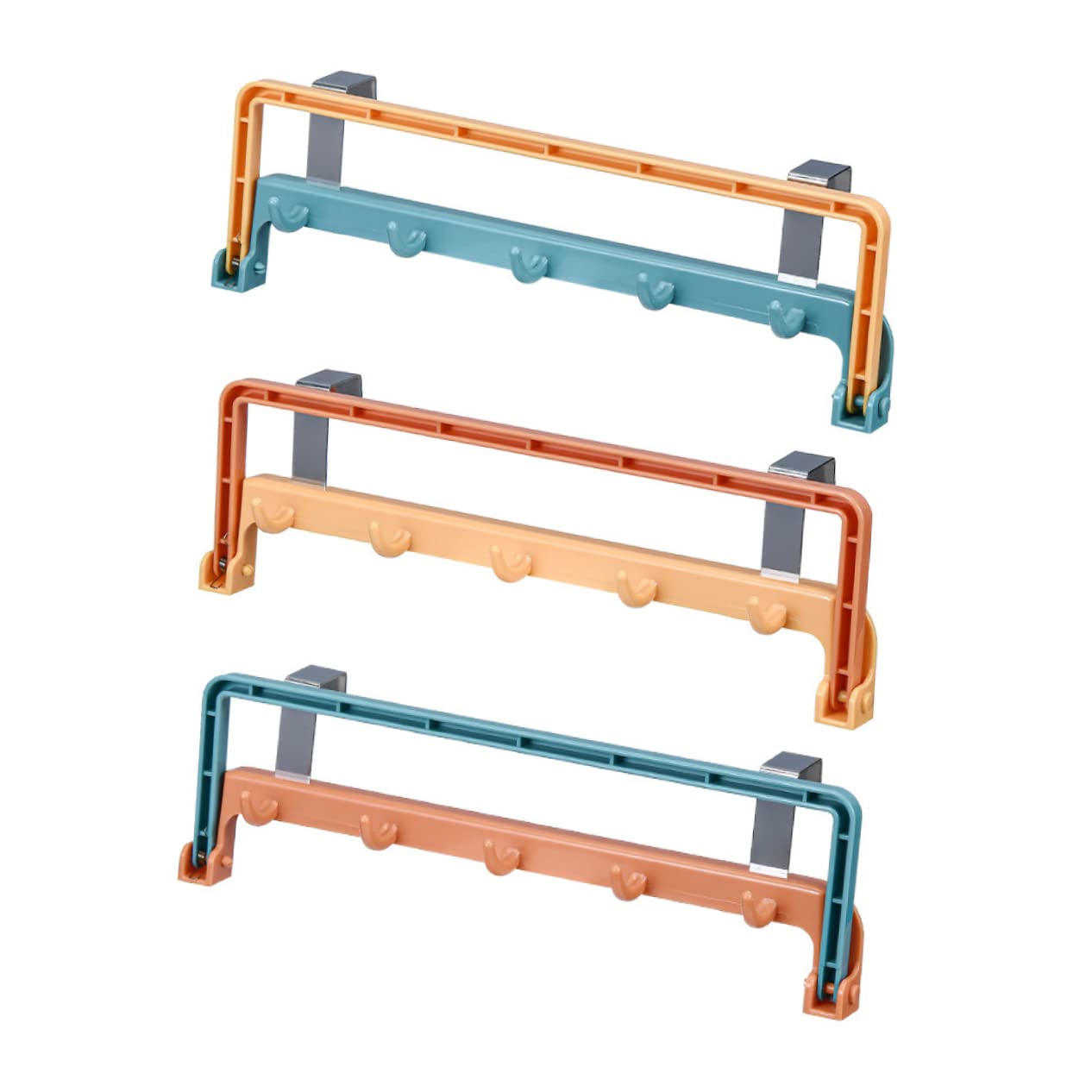 PRETYZOOM 3pcs Punch Cupboard Door Hook Hangers Lightweight and Door Hanging Rack for Towels Cloths and Kitchen Accessories Easy Installation No Tools Required