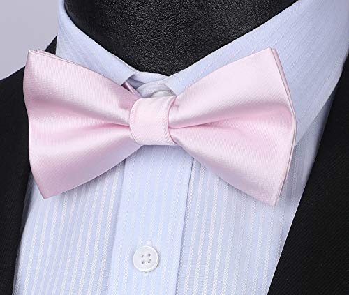 Image of HISDERN Bow Ties for Men Pretied Bowties Classic Formal Business Bow Tie Adjustable Tuxedo Bowtie for Wedding Party
