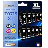 Cartouches compatibles T0711 T0712 T0713 T0714 C13T07114011 C13T07124011 C13T07134011 C13T07144011 C13T07114012 C13T07124012 C13T07134012 C13T07144012 Noir Cyan Magenta Jaune rendement 245 595 430 715 pages (4BK 2C 2M 2Y)