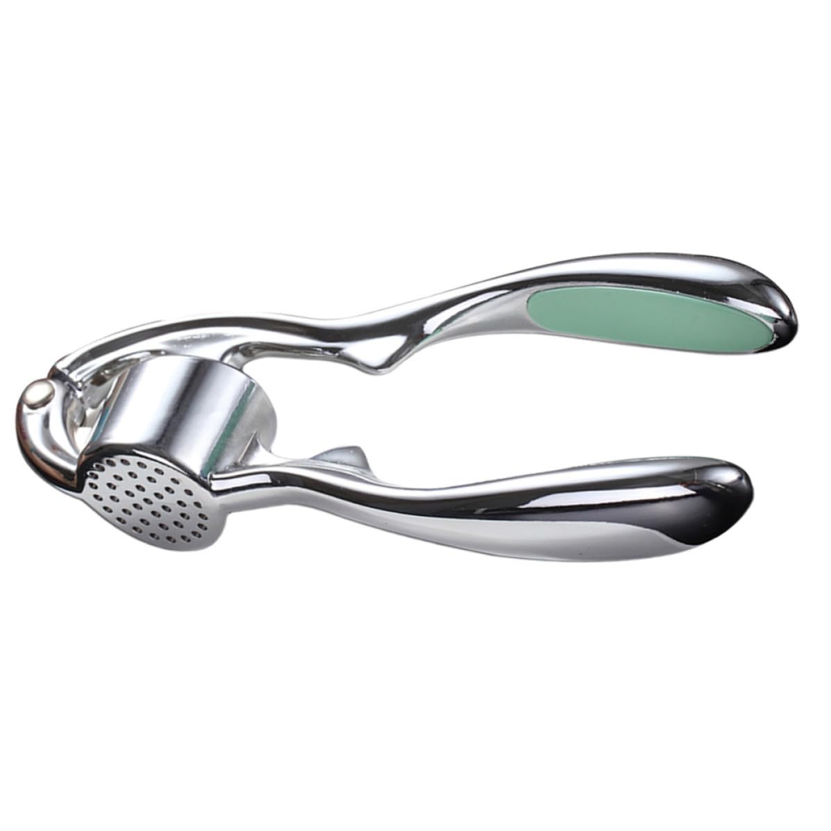 Prensa de ajos de fácil limpieza con mango ergonómico verde de aleación de zinc manual