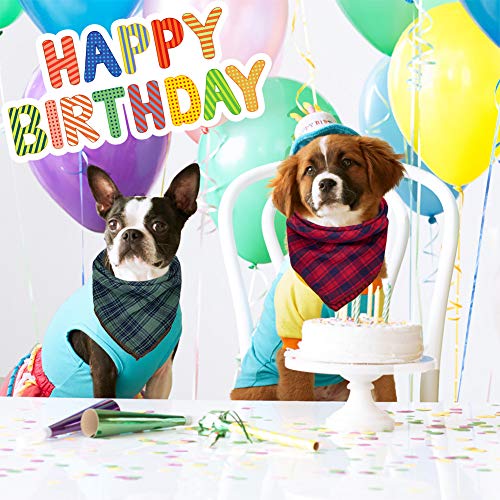 image for Remifa Dog Bandanas - 6PCS Birthday Christmas Gift Washable Black Blue