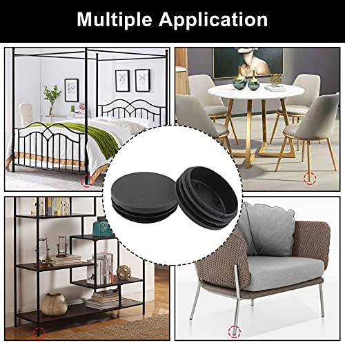 Tapones De Goma/Silicona Negros Redondos - Diámetro 3,7-78,5 Mm, Para Tubos, Patas De Silla Y Más