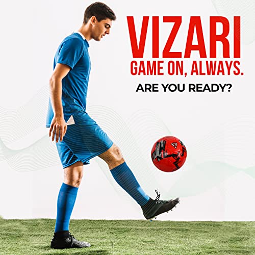 Vizari 'Verona' Soccer Ball | For Kids And Adults (3, Red/Black/Silver) #TOP4