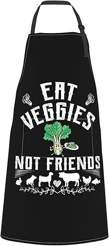 Delantal para hombre y mujer, cuello ajustable con 2 bolsillos, delantales de cocina para cocinar, divertidos regalos de cumpleaños de Navidad