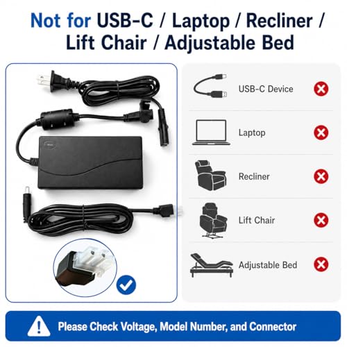 MSMJSFA 29V 2A Standing Desk Replacement Cord, 2-Pin Adapter for Claiks by MSMJSFA - Used condition - Image 6
