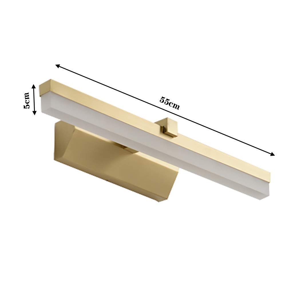 Lampa lustrzana, lampa ścienna LED, miedziana lampka nocna, sypialnia, salon, lampa ścienna, lustro łazienkowe, reflektory, lampy do lustra łazienkowego(50cm)