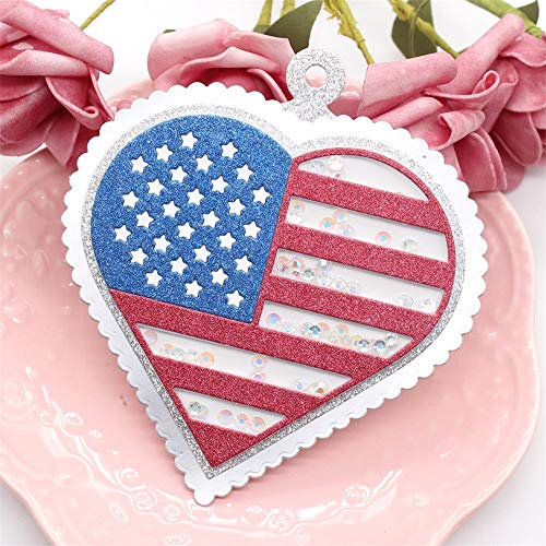 KSCRAFT American Flag Heart Tag Metal Cutting Dies Stencils for DIY Scrapbooking Decorative Embossing DIY Paper Cards - Thumbnail 2