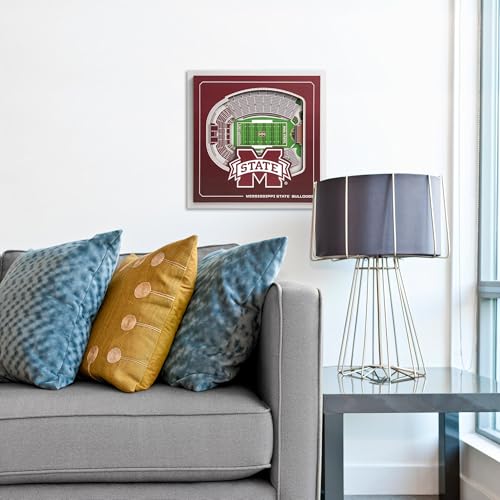 Image of YouTheFan Officially-licensed NCAA Stadium Series 3D Wall Art - multi-layer team stadium replica, detailed sports fan gift, indoor decor