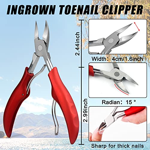 Toenail Clippers, Heavy Duty Nail Clippers for Thick Nails or Ingrown Toenail, Toe Nail Clippers with Easy Grip Rubber Handle for Men Seniors, Sharp Professional Stainless Steel Toenail Trimmer Nipper - Image 6