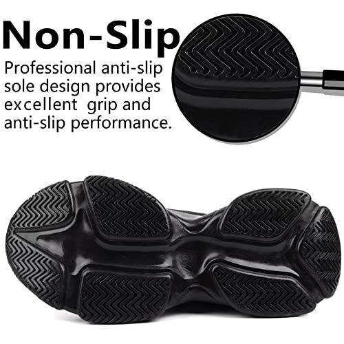 Maiitrip Rhinestone Sneakers For Women,Glitter Mesh Knit Sparkly Shoes,Chunky Bling Sneakers Dressy,Slip On Walking Shoes,Jelly Sole,Black,Size 8 #TOP2