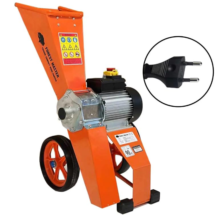Forest Master FM4DDE-MUL Trituradora de compostaje eléctrica de 4 HP, trituradora de compostaje y trituradora de compostaje – Trituradora de compostaje de hasta 50 mm – Diseño compacto y ligero