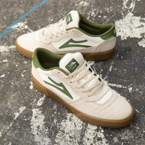 Lakai Cambridge Low-Top Skateschuhe Herren – Skateboardschuhe für Herren, griffig & atmungsaktiv, langlebige Skater Schuhe – Creme Wildleder, EU 44,5