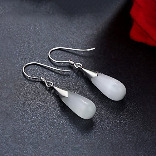 Merdia PSIWCOO1H2 Womens 925 Sterling Silver Created Cat'S Eye Teardrop Pendant Necklace And Earrings Set | Necklace Sets For Women | Womens Jewelry thumb #6