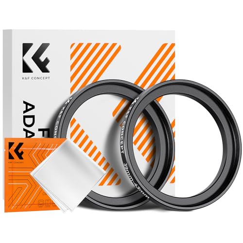 K&F CONCEPT 2 pcs Filtro Anillos 39-43mm,Anillo Adaptador de Filtro Step-UP de Objetivo con Un Paño de Limpieza