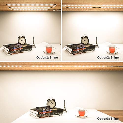 Novostella Led Under Cabinet Lighting Kit 6.5Ft, Usb 500Lm Led Ribbon Strip Lights Bars, Under Counter Lighting For Kitchen, Showcase,Closet, 120 Leds, 2700K Warm White, 4Pcs #TOP2
