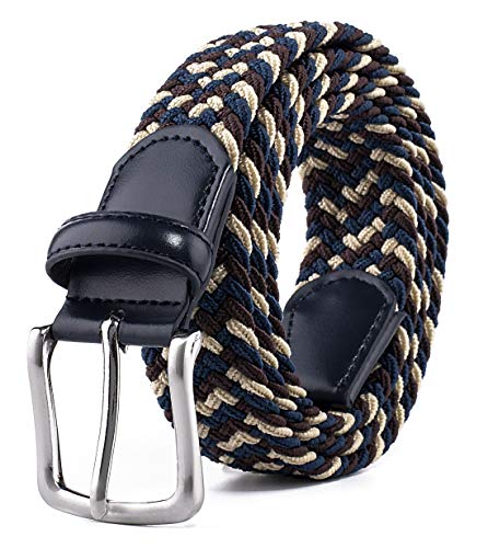 Image of Fabio Valenti Canvas Elastic Fabric Woven Stretch Braided Belts for Men Women Junior with Multicolored /Full Sizes